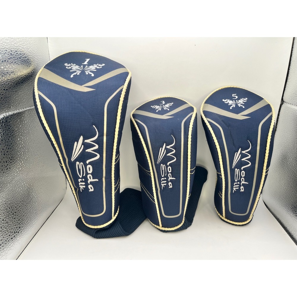 Tour Edge Moda Silk Golf Headcover Set Navy Blue Driver‎ Woods 1 3 5 3pc Set